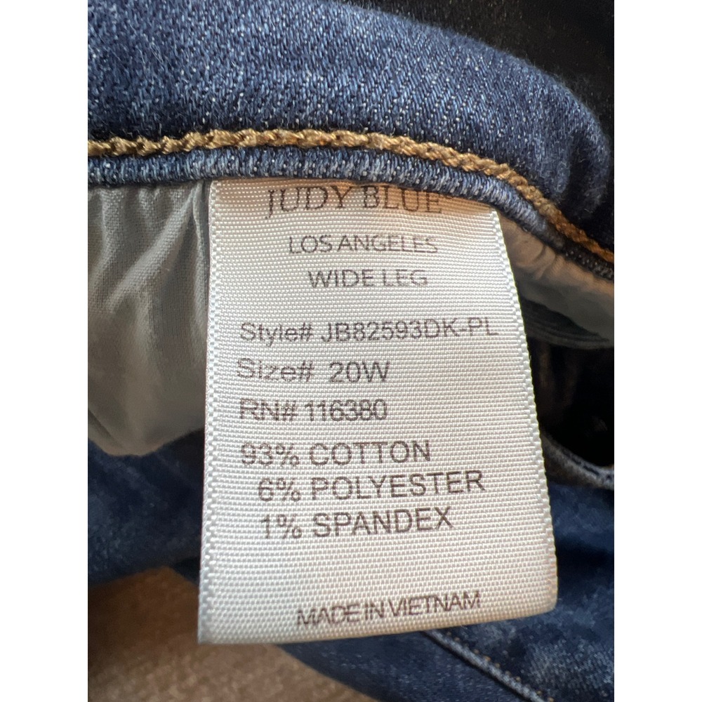 Judy Blue Los Angeles Wide Leg Distressed Jeans 20W Dark Wash JB82593DK-PL - Picture 4 of 13